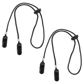 Healvian 2Pcs Hat Keeper Clip Adjustable Hat Strap Clips Cap Retainers Anti- Lost Strap with Cord Locks for Fishing Hat Keeper Eyewear Holder Black
