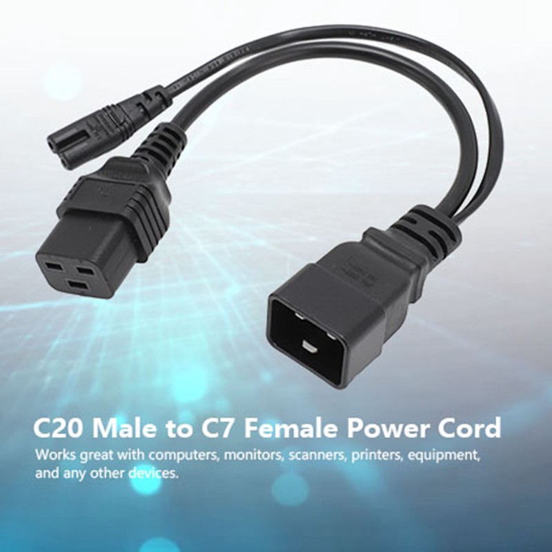 C20 to C7 C19 Y Splitter Power Plug Cord Single