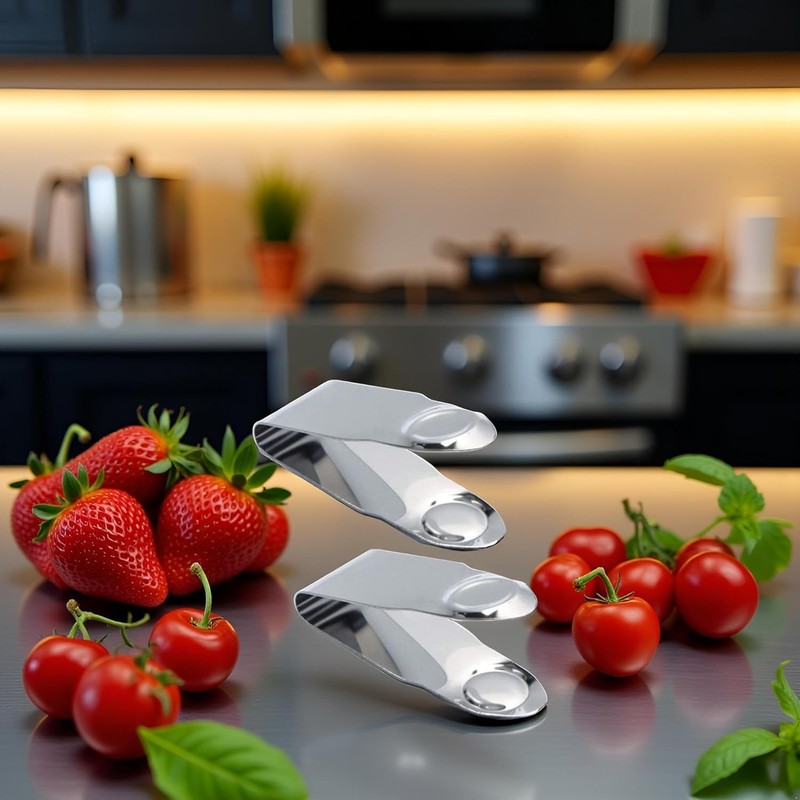2Pcs Stainless Steel Strawberry Huller Fruit Stem Remover, Picker Leaf