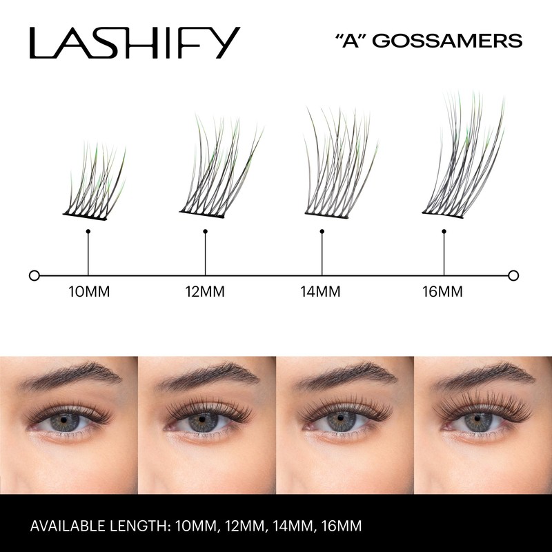 Lashify Amplify 16mm Gossamer Eyelash Extensions Refill in Ombre Green,