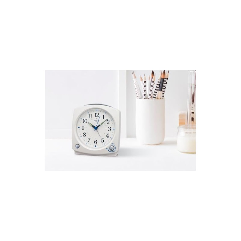 Seiko Clock NR455W Alarm Clock Analog Melody White Pearl PYXIS