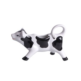 Keramik Milchkännchen Milchkanne Kuh weiß schwarz bemalt 0,08 Liter Inhalt