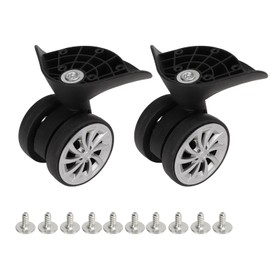 One Pair Suitcase Casters, Premium Nylon Luggage Wheels, with Multiple Screws, Travel Maintenance Accessory, Easy Installation for Replacement Upgrade Travel, Black