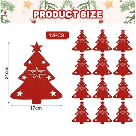 JLTXKST Pack of 12 Christmas Table Decoration, Christmas Cutlery Bags, Christmas Table Decoration, Felt Cutlery Bags, for Christmas Decoration Table Decoration