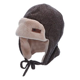 Sterntaler Boys Aviator Hat Houndstooth Hat, dark brown