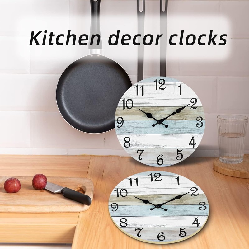 CHYLIN Wall Clock 12 Inch Bathroom Clock, Rustic Wall Clocks
