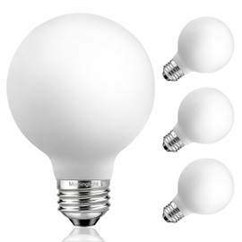 MorningLight 4 Pack G25/G80 Dimmable Globe LED Light Bulbs 60W, E26 LED Bulb 60 Watt Soft White 3000K, 5W Vintage LED Edison Bulb, E26 Matt White Light Bulbs for Vanity Light/Bathroom, 500LM
