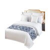 Ldtrchee Bed Runner for Queen Size Bed, Navy Blue Boho
