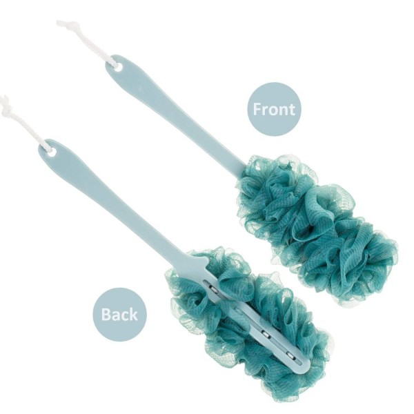 Unbranded White Back Scrubber Long Handle Bath Brush Soft Nylon