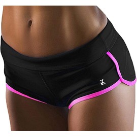 Kipro Athletic Fitness Casual Sportwear Workout Short Pants Black/Rose S