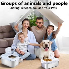 Sanbo Cat Food Storage Container Stainless Steel with Scoop, Airtight Pet Metal Food Storage Bin,Puppy Food Canister,Storage Box with Date Tracker for Kitchen (Sliver, 10L)