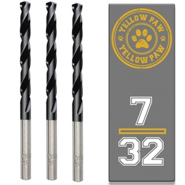7/32 Inch Drill Bit (3 Pack) Industrial Grade M35 Cobalt Titanium Aluminum Nitrite - 7/32" Diameter & Total Length of 3-3/4" with Working Length of 2-1/2" Easily Drill Into Metal, Steel, & Aluminum
