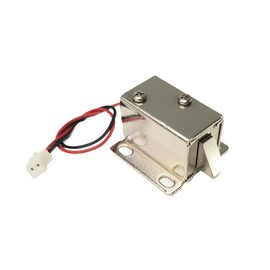 12V Electric Solenoid Lock – Fail-Unlocked Cabinet Door Lock, Normally Open, Mini Latch Lock for Drawers, Lockers, Access Control, DIY Projects (DC 12V, Metal Tongue, Auto Return Spring)