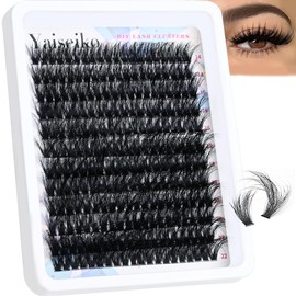 Fluffy Lash Clusters 14-22mm Thick Eyelash Clusters D Curl Wispy Individual Lashes 80D Cluster Eyelash Extensions 240pcs Plant Fibers Lashes Clusters DIY Lash Extension, by Yaiseiko