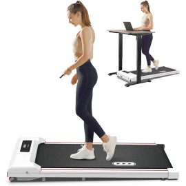 Kreeda New Arrival Auto Incline Under Desk Treadmill Walking Pad for Home and Office 2.5 HP Portable Jogging Running Machinecolor: Q29-2 White