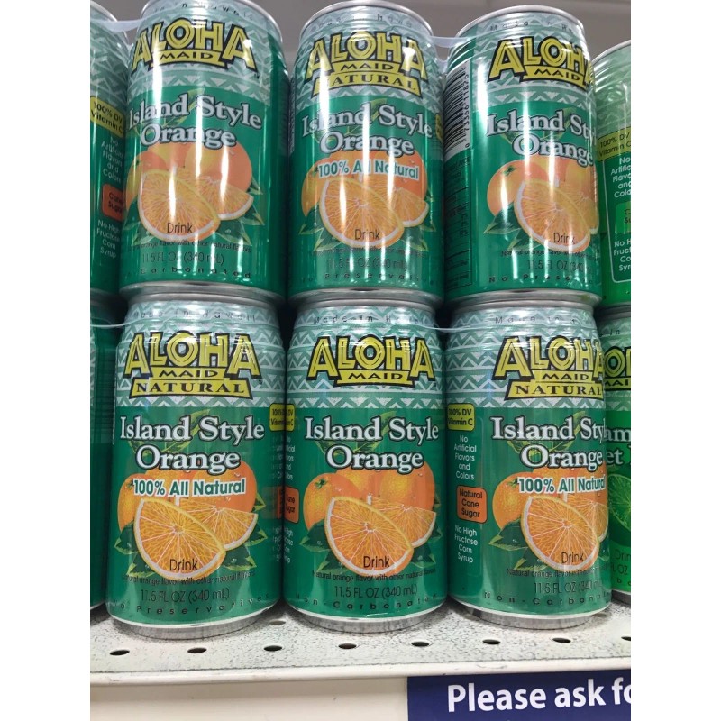 ALOHA MAID Natural Island Style Orange Fruit Drink (Two 6