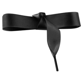 Elerevyo 1 Pair Flat Satin Ribbon Shoelaces Wide Shoestrings Colorful Shoe Laces for Women Girls 100cm/39.37" Black