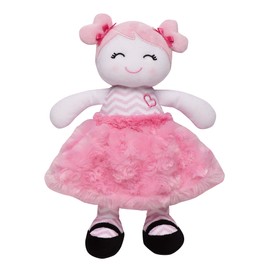 Baby Starters Plush 11 inches Snuggle Buddy Baby Doll, Marisa with Chevron Stripes, Pink