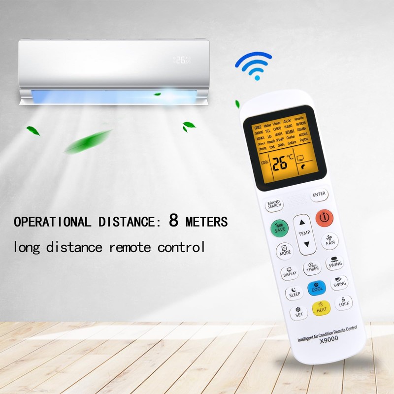 TCNOUMT Universal Air Conditioner Replacement Remote Control X9000 Compatible with