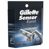 Gillette Sensor Excel Men's Razor Blade Refills, 10 Count