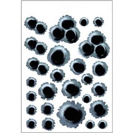 3D Bullet Hole Car Stickers, Simulation Stereoscopic Fake Gun Bullet Holes Stickers Automotive Tattoo Decorations Accessories Bullet Waterproof Car Decals Set, Bumper Stickers