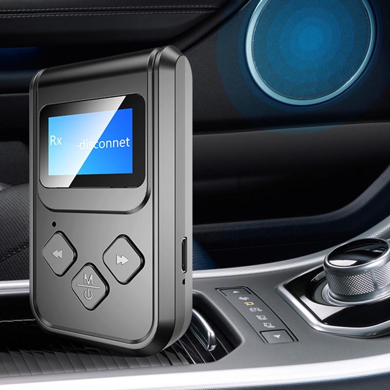 Bluetooth Audio Receiver Transmitter 3.5MM AUX LCD Digital Display Wireless