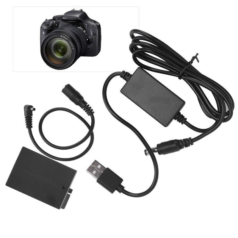 LPE8 Dummy Battery DC Coupler Power Adapter with USB Drive