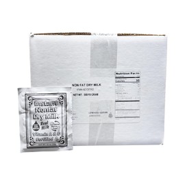 Non-Fat Dry Milk Instant Mix Packets – 15g Each, 200 Pack – Vitamin A & D Fortified, Shelf-Stable Powdered Milk