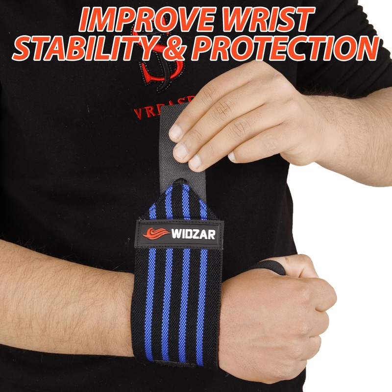 Widzar Wrist Wraps - Support Brace for Weightlifting, Powerlifting, Workout,