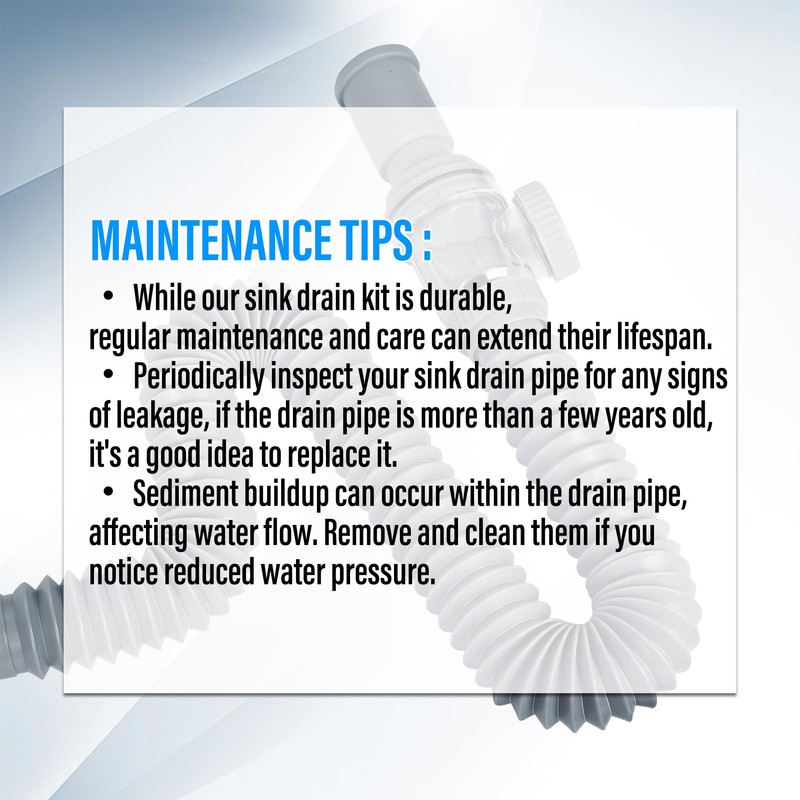 1-1/4" Bathroom Sink Drain, Universal Sink Drain Pipe W/Cleanout, P-Trap
