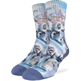 Good Luck Sock Men's Snowboarding Rad Yeti Socks, Adult, Shoe Size 8-13