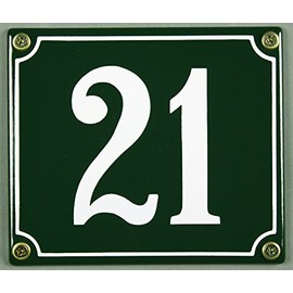 Buddel Bini Wetterfestes Emaille Hausnummernschild 21 12 x 14 cm, sofort lieferbar, grün