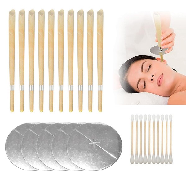 10 Pcs Natural Beeswax Ear Candles, Ear Wax Removal Kit