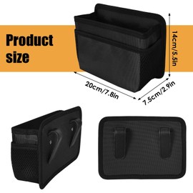 DEARBAG Auto Mülleimer Klein, Faltbarer Auto Seitentür Mülleimer mit 2 Auto Getränkehalter Untersetzer, 1 Rolle Müllsack, Wasserdichter Auslaufsicherer Hängender Aufbewahrungsbox, für Auto SUV Truck