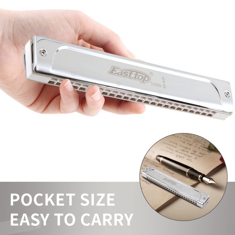 East top 24 Hole Tremolo Harmonica Key of C, Professional