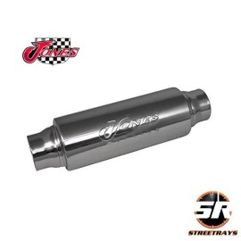 Jones Exhaust 2" inlet Turbine Muffler Resonator 4" Round 10" Body 14" Overall