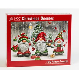 Vermont Christmas Company - Christmas Gnomes 100 Piece Jigsaw Puzzle - Large Interlocking Pieces Perfect for Kids & Adults Alike - 19" x 13"