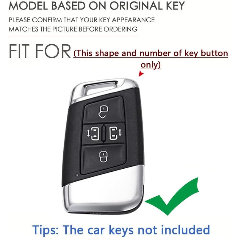 TECART Key Fob Cover Fit for VW Atlas Tiguan Soft