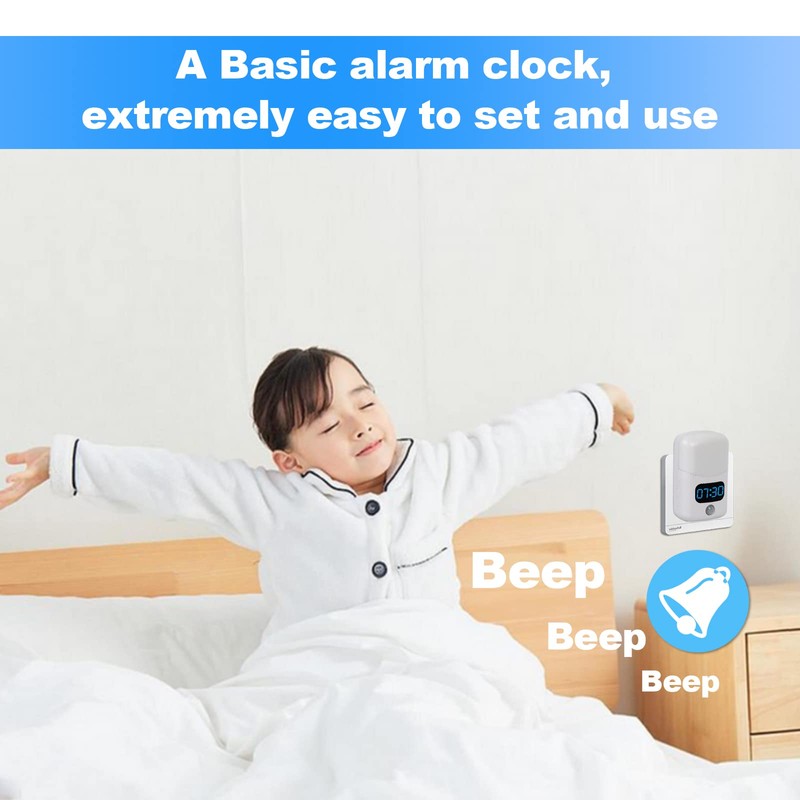 LUXON Bathroom Clock with Motion Senson,Night Light Clock,Plug Into Wall