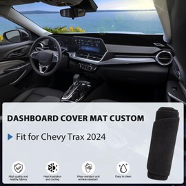 FETUSI Dashboard Cover Mat Compatible with Chevy Trax 2024 2025 Accessories Dash Cover Non-Slip Dash Mat Sunshade Glare UV Rays Protector Pad Carpet