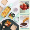 KVBUCC 1 Piece Green Double Layer Lunch Box, Stackable Food