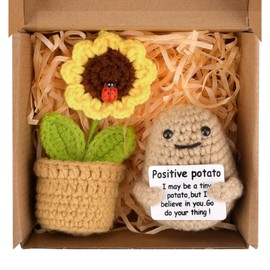 BeoTnp Emotional Support Gift,New Job Gifts For Women, 1 Positive Potato And 1 Sunflower Potting Pot, Suitable Positive Gifts For Adults And Children, Convey Encouragement And Happiness