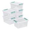 Gainhope 6 Packs Plastic Latch Boxes, Clear Stackable Storage Container