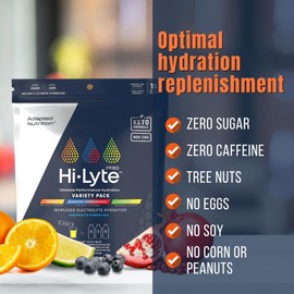 Adapted Nutrition Hi-Lyte Pro Hydration Packets - 15 Individual Drink Packets | Sampler Pack | Flavored Electrolyte Powder Packets | Sugar-Free, Zero Carb, Zero Calorie