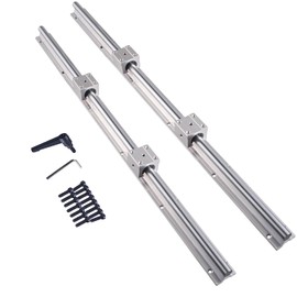 CHUANGNENG Linear Rail SBR12 300mm 2PCS Fully Supported Linear Rail Shaft Rod with 4PCS SBR12UU Blocks Bearing for Automated Machines DIY CNC Routers Lathes Mills