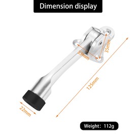 SooGree 4 inch Adjustable Door Stopper for Wide Doors, Easy to Set Down and Release, Kick Down and flip Down Stops by Foot (Brushed Nickel 4 inch x 2 Pack Silver)