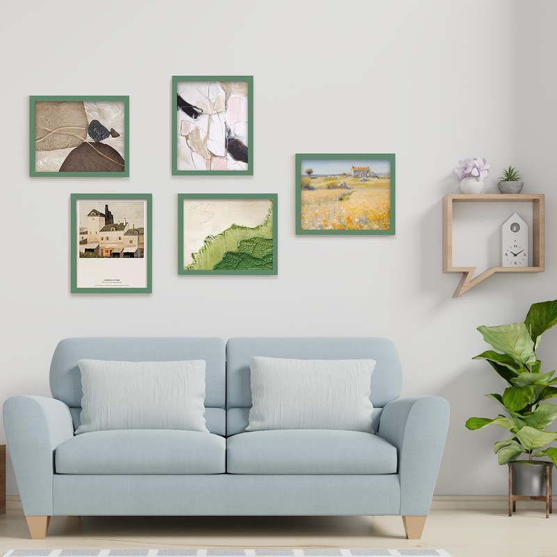 Muzilife 5 Pack 11x14” Picture Frames, Green Picture Frames for