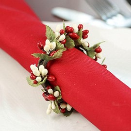 Artificial Sunshine Yellow and Green Pip Berry Candle Rings – Pack of 4 Summertime Berry Farmhouse Home Decor for Centerpiece Decorations and Small Wreaths (Size: 3" diam)