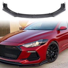 MAG FRONT BUMPER LIP SPILLER SPOILER FOR HYUNDAI ELANTRA 2016-2018 CARBON FIBER LOOK