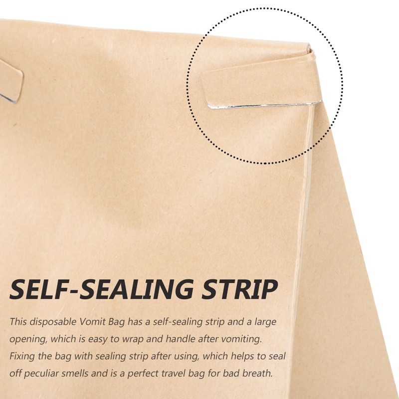 GLEAVI 10 Pcs Paper Vomit Bags Disposable Emesis Bags Biodegradable
